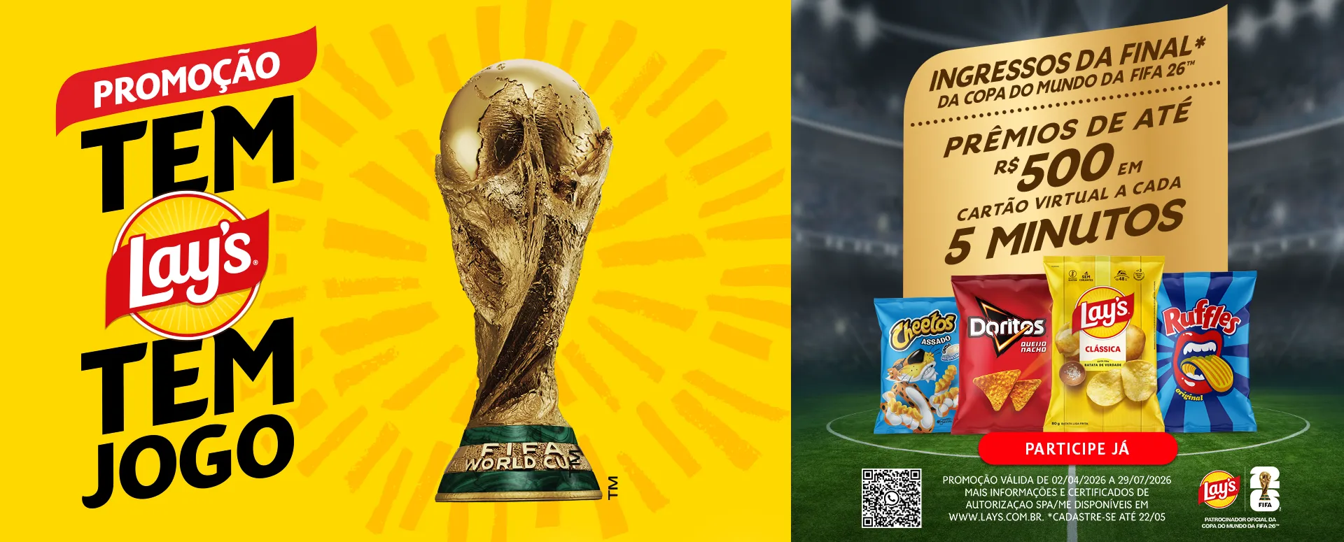 Promoção Elma Chips Tem Lays® Tem Jogo 2026
