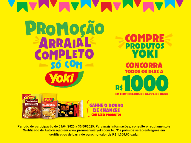Promoção Arraial Completo só com Yoki 2025