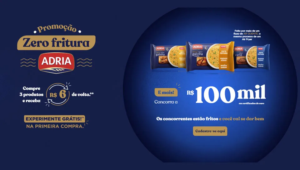 PROMOÇÃO ADRIA ZERO FRITURA