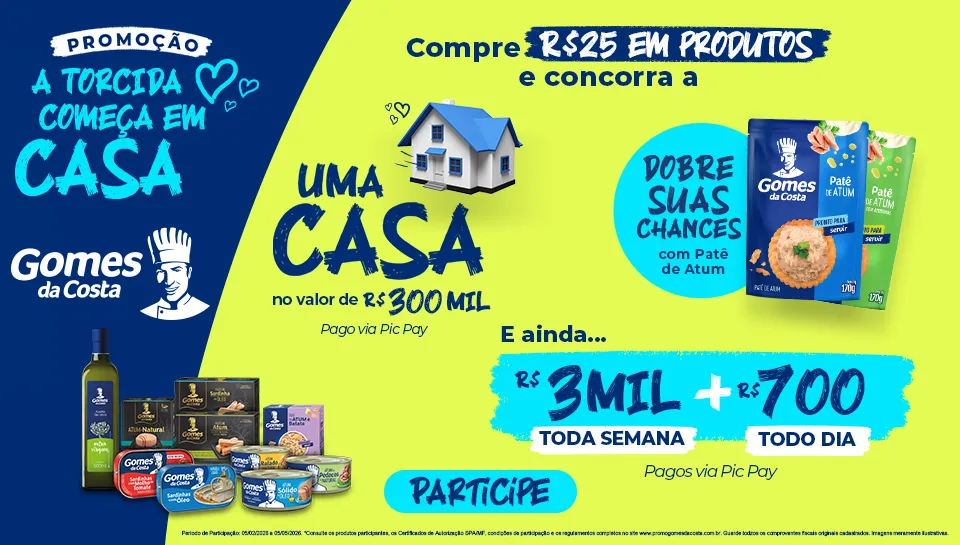 Promoção Gomes da Costa A Torcida Começa em Casa 2026