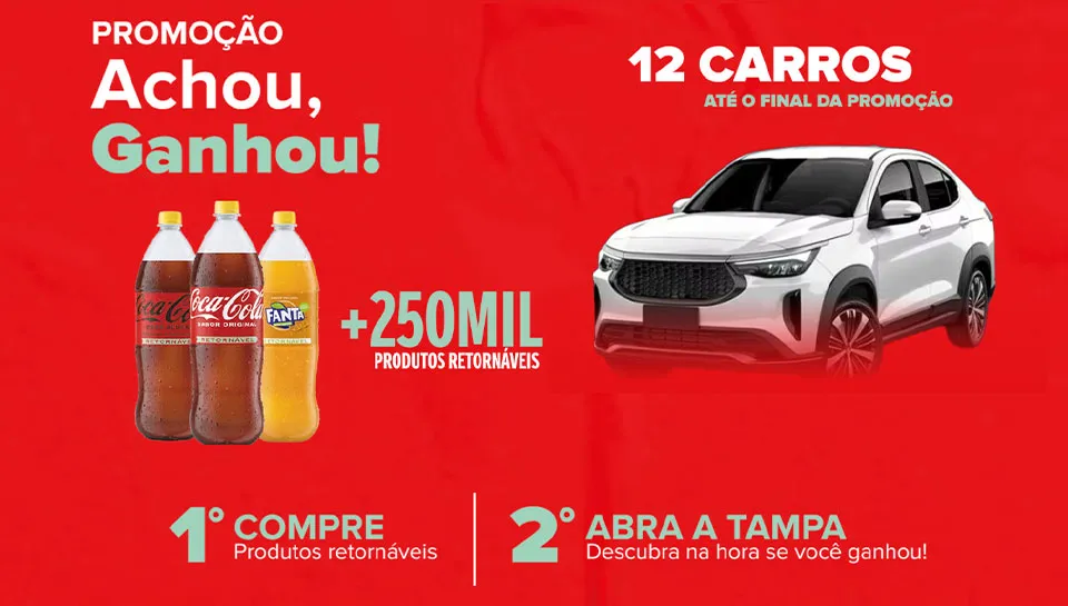 Promoção Coca-Cola Retornável Achou Ganhou 2026