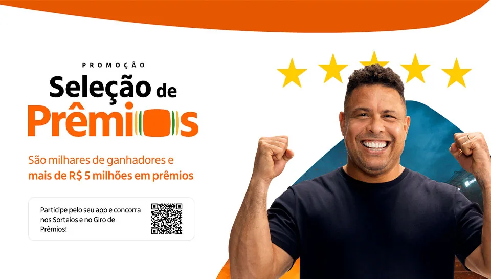 Promoção Itaú Seleção de Prêmios 2026 com Ronaldo Fenômeno
