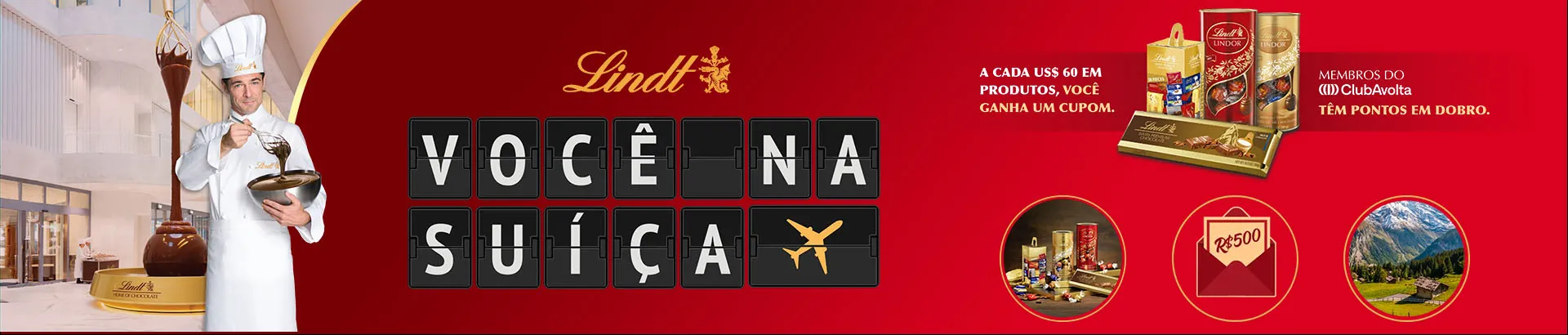 Promoção Lindt Você na Suíça 2025