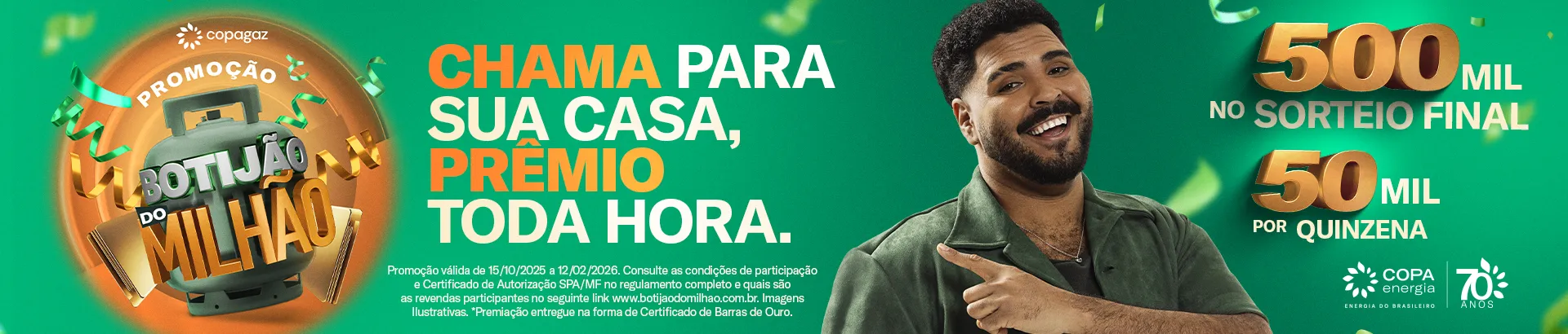 Promoção Botijão do Milhão Copagaz 2025