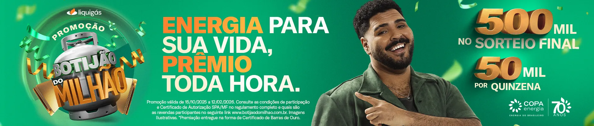 Promoção Botijão do milhão Liquigás 2025