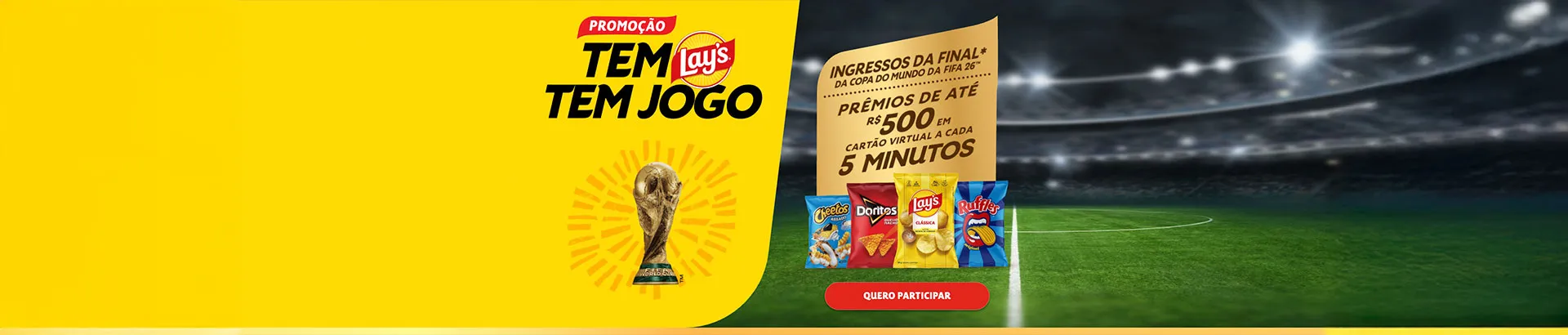 Promoção Elma Chips Tem Lays Tem Jogo 2026