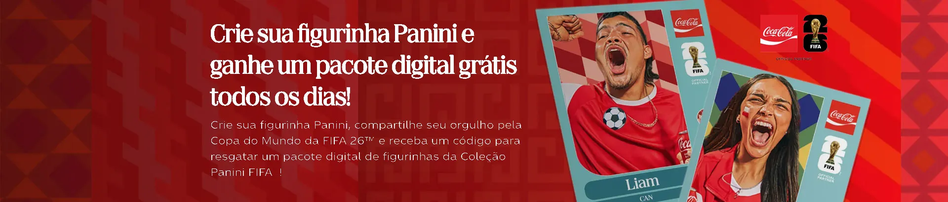 Promoção Coca-Cola Crie sua Figurinha Panini 2026