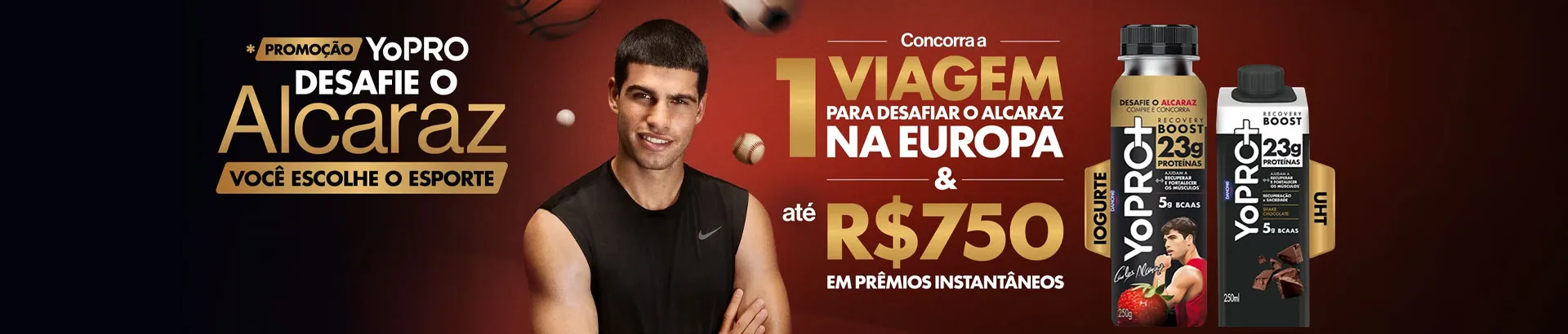 Promoção Yopro Desafie o Alcaraz 2026