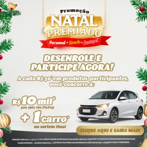 Promoção Natal Premiado Personal, Snob e Santepel 2025