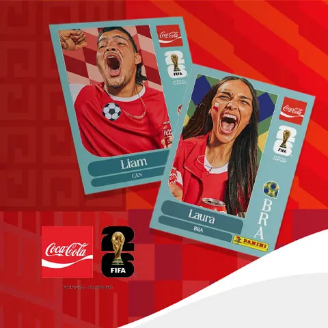 Promoção Coca-Cola Crie sua Figurinha Panini 2026